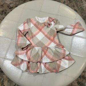 Mayoral Pink and Cream Plaid Kids Dress